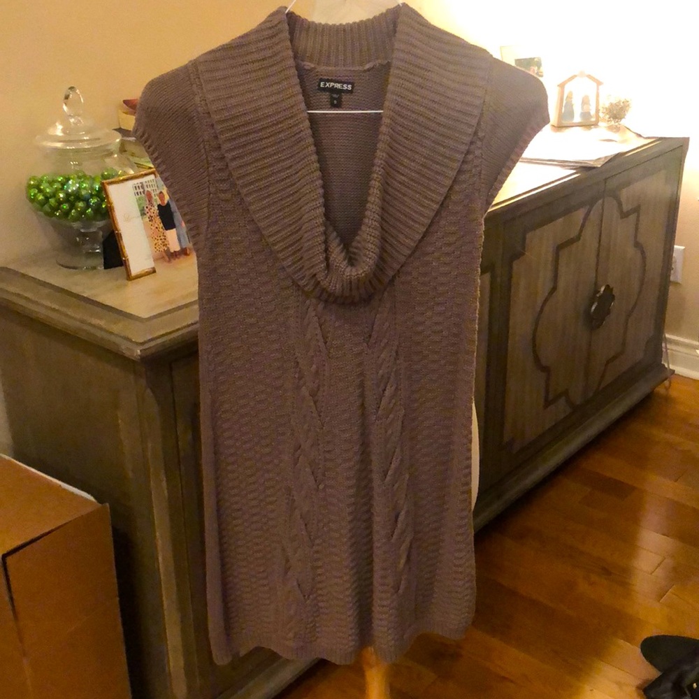 Express brown sleeveless long sweater
